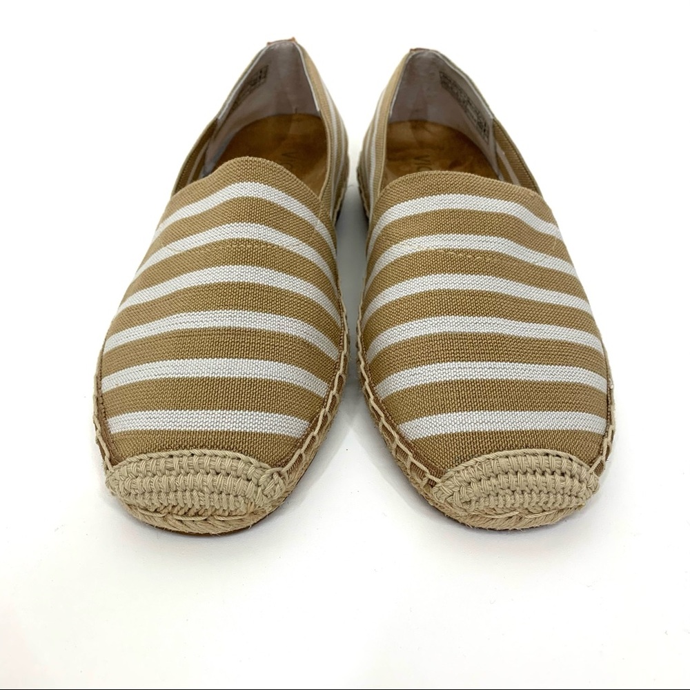 Vionic Valeri Striped Espadrille Flats Tan & White - Picture 2 of 15